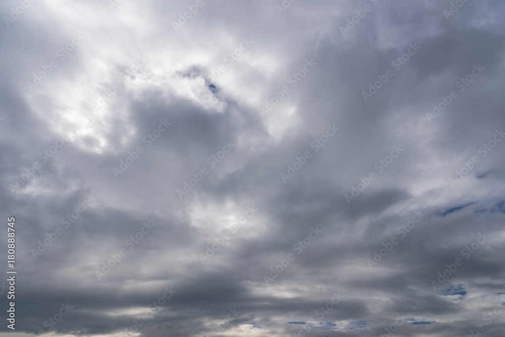 Landscape with cloudy sky and rainy.