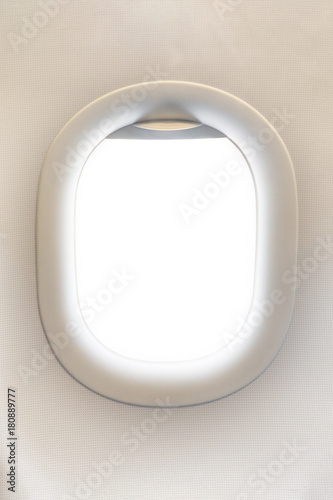 close-up on airplane window