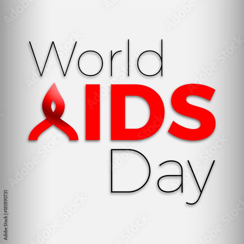 World AIDS Day. The letter A represents a drop of blood passing to the ends in the ribbon. Vector.