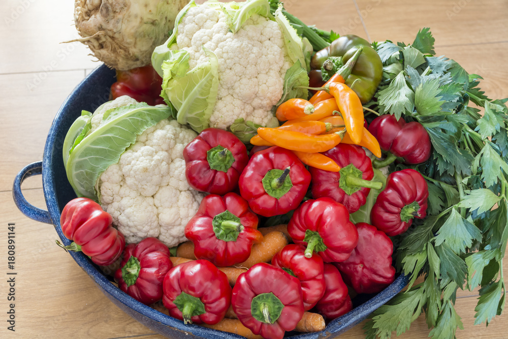 autumn vegetables ,carrots, cauliflower ,bell peppers and celery autumn vegetables ,carrots, cauliflower ,bell peppers and celery