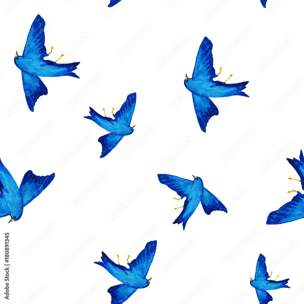 blue bird watercolor pattern blue bird watercolor pattern