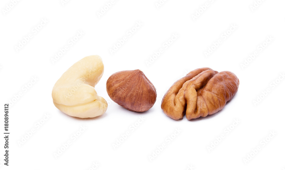 Mixed nuts isolated on white background Mixed nuts isolated on white background
