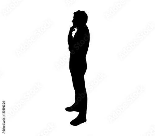 silhouette man thinking
