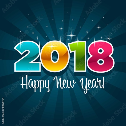 Happy new year 2018 greeting card