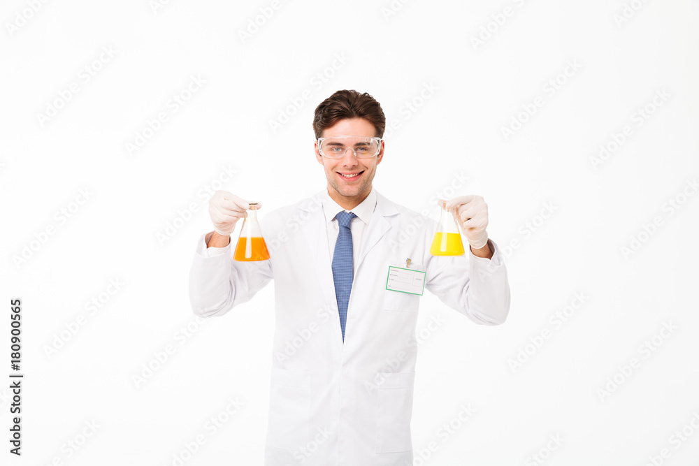 Portrait of a cheerful young male scientist Portrait of a cheerful young male scientist