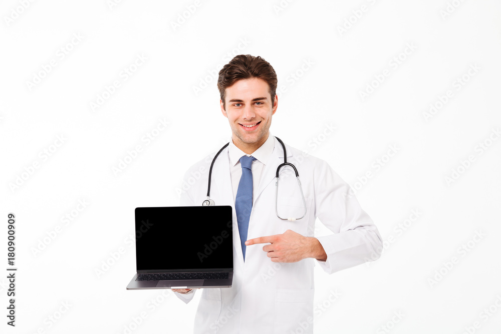 Portrait of a smiling young male doctor with stethoscope Portrait of a smiling young male doctor with stethoscope