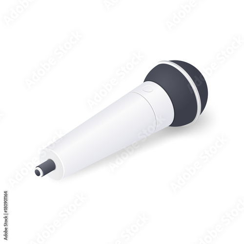 Wireless microphone isolated on white background. Isometric vector illustration