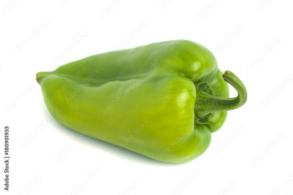 Fresh green pepper on a white background Fresh green pepper on a white background