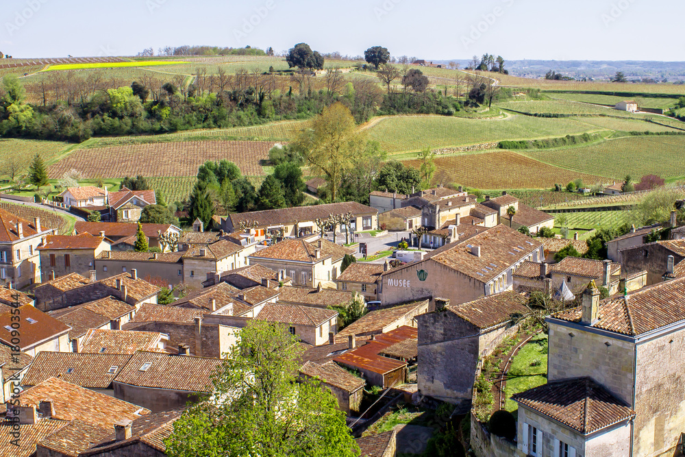 saint Emilion and the vineyard, near Bordeaux, France