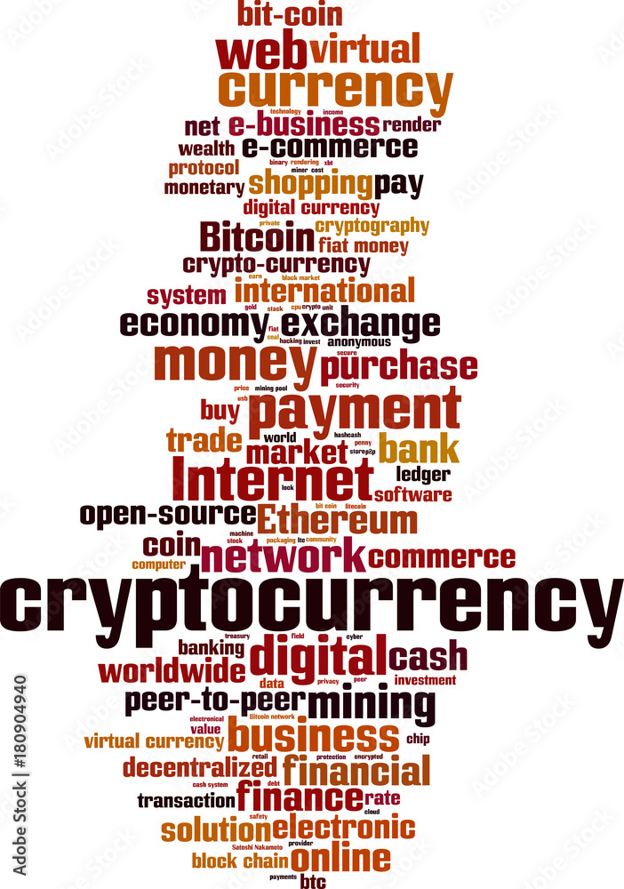Cryptocurrency word cloud