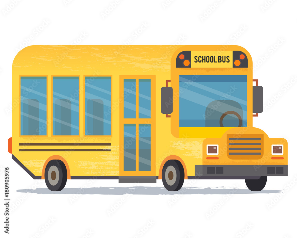 Yellow school bus for pupils.