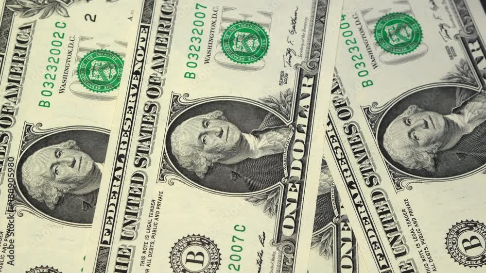 Counting One Dollars Banknotes On Table Counting One Dollars Banknotes On Table