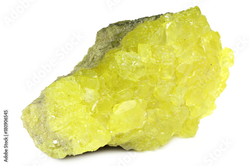 native sulfur from Potosi/ Bolivia isolated on white background photo
