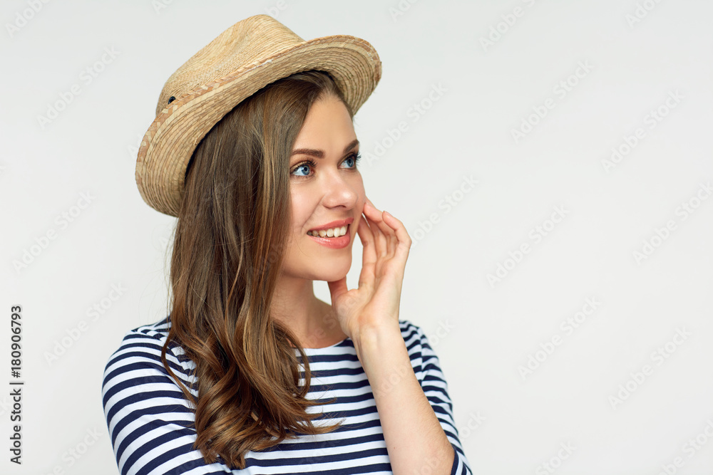 Close up beauty style portrait of smiling woman Close up beauty style portrait of smiling woman