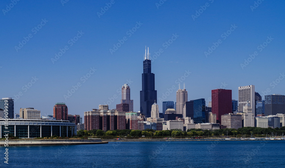 Chicago skyline and big office buildings Chicago skyline and big office buildings