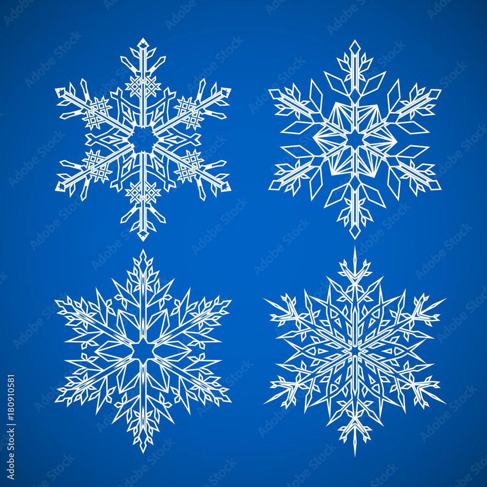 Snowflake. Vector icons set. Winter Christmas snow is a flat crystal element. Christmas design. Snowflake. Vector icons set. Winter Christmas snow is a flat crystal element. Christmas design.