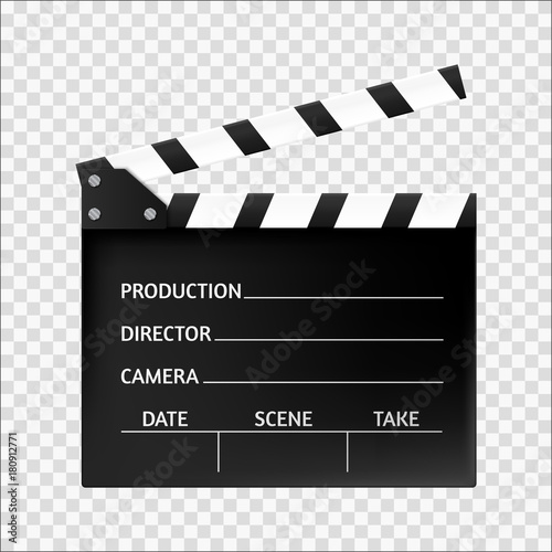 Print op canvas Movie clapper isolated. Cinema icon. Vector illustration