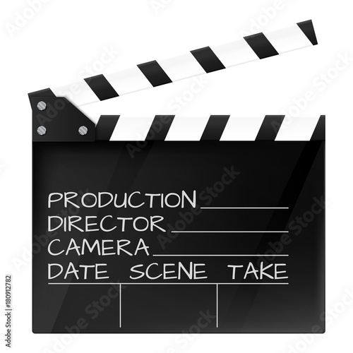 Movie clapper isolated. Cinema icon. Vector illustration