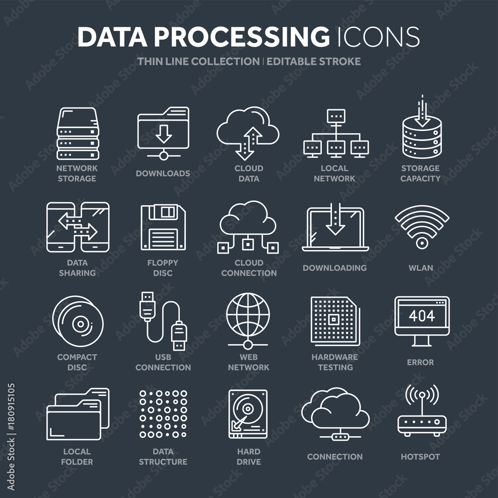 Cloud omputing. Internet technology. Online services. Data processing ...