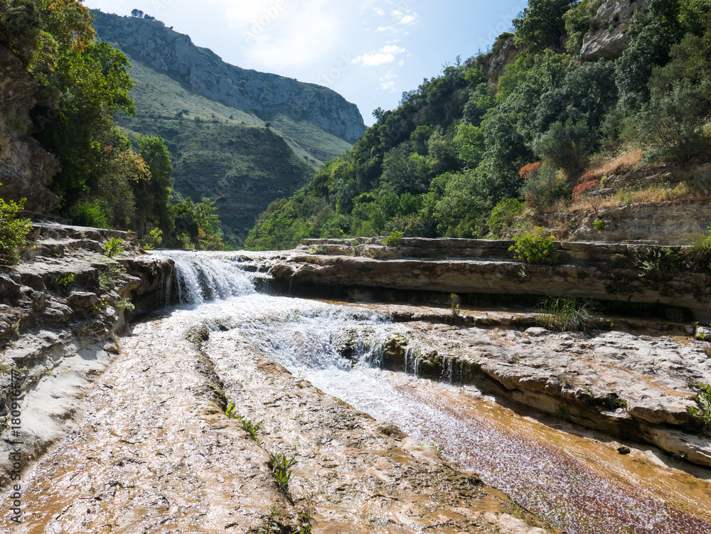 Lakes of Cavagrande Avola Sicily Italy Mountains trail, natural lakes