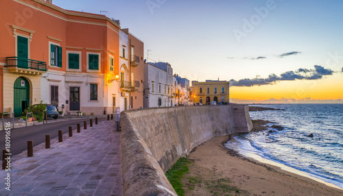 Sunset in Gallipoli, province of Lecce, Puglia, southern Italy. photo