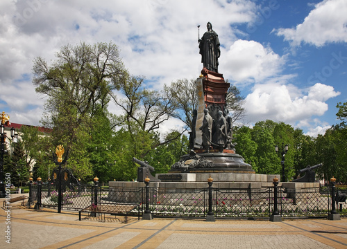 Monument to Empress Catherine II Great at Catherine Square in Krasnodar. Russia