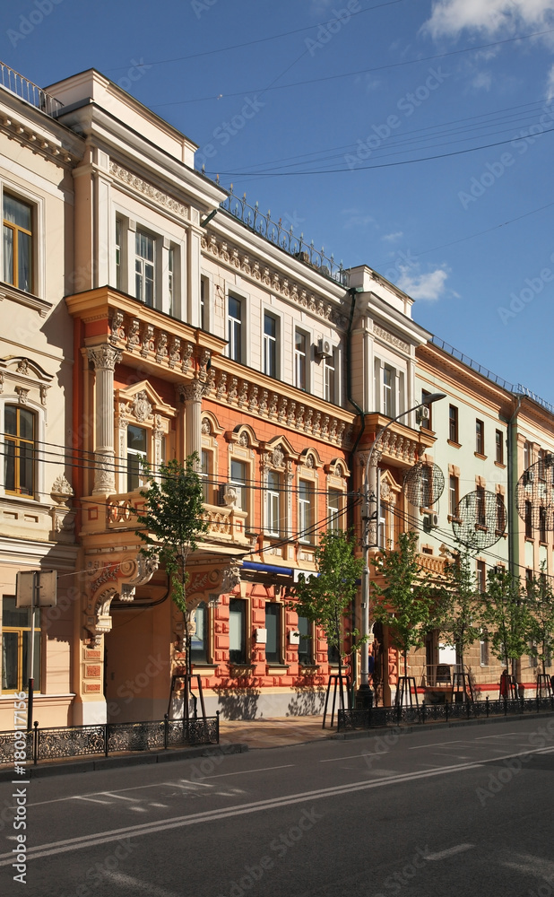 Old street at Red street in Krasnodar. Russia