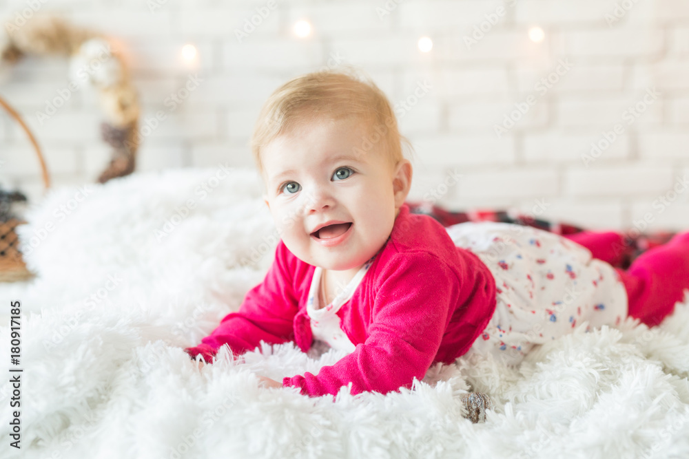 Christmas. The little girl and the pretty lights Christmas. The little girl and the pretty lights