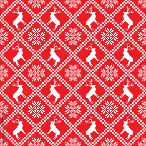 Traditional scandinavian pattern. Nordic ethnic seamless background