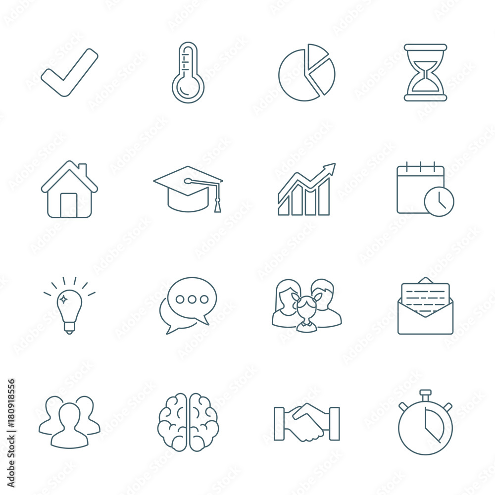 Business vector icons set, line style Business vector icons set, line style