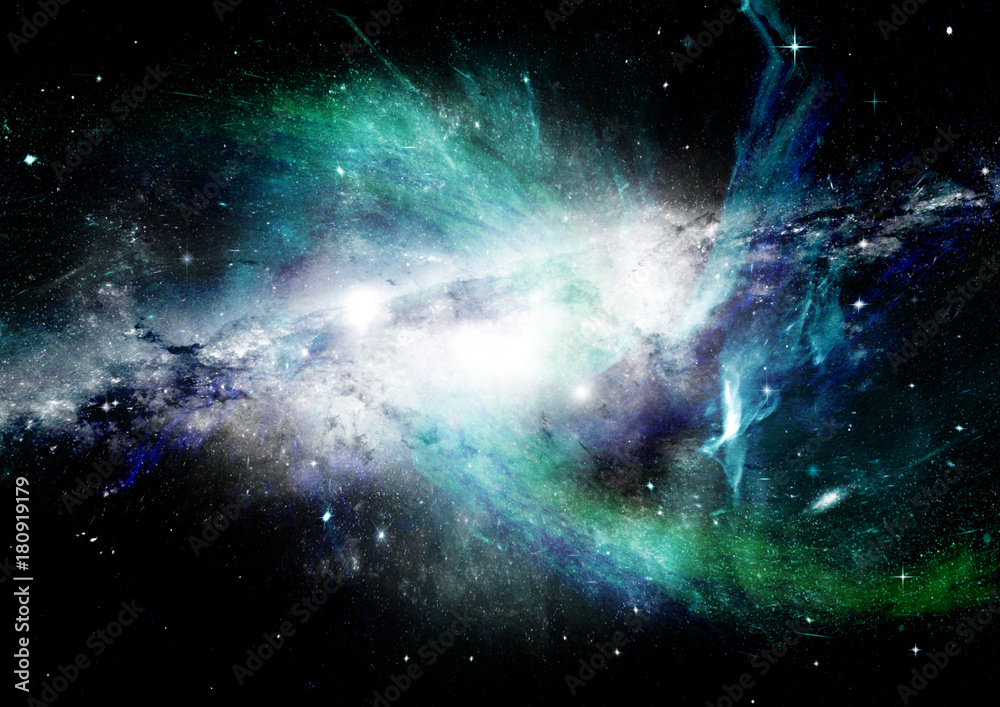 Stars, dust and gas nebula in a far galaxy Stars, dust and gas nebula in a far galaxy