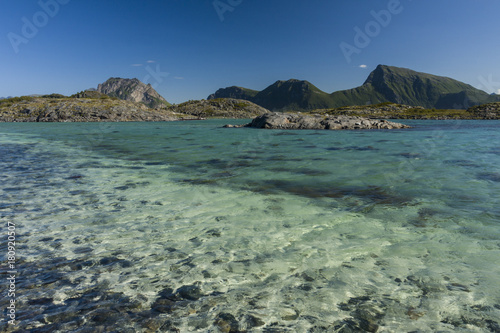 Cristal waters of Atlantic bays in the Lofoten