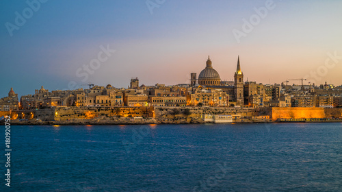 Sunset view of Valletta, the capital of Malta