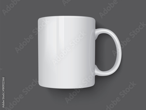 Obraz na plátně Realistic mug mock up vector template Easy to change colors