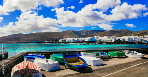 Traditional fishermen village Punta Mujeres in Lanzarote. Canary islands