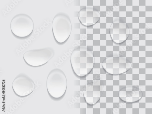 transparent drop on a gray background