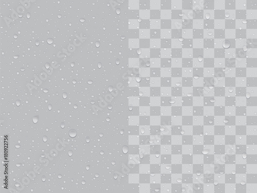 transparent drop on a gray background