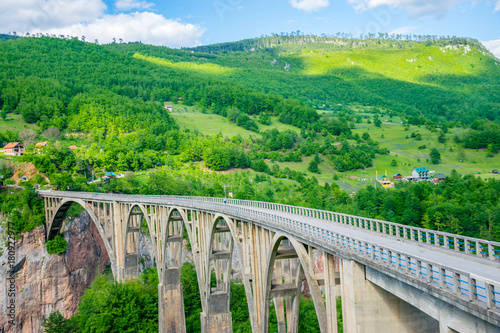 The Djurdjevic Bridge crosses the canyon of the Tara River in the north of Montenegro. photo