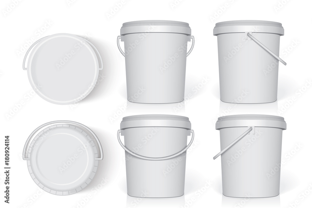Plastic bucket. Easy to change colors. Mock Up Vector Template Plastic bucket. Easy to change colors. Mock Up Vector Template