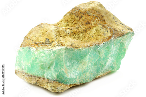 chrysoprase from Tanzania isolated on white background