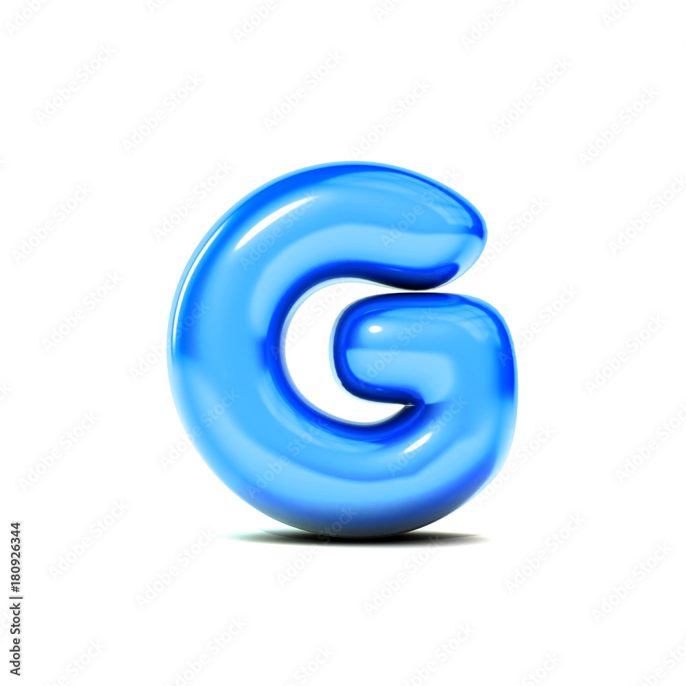 glossy letter G bubble font isolated on white background. 3D Rendering glossy letter G bubble font isolated on white background. 3D Rendering