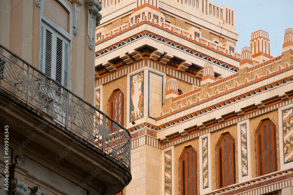 Details of facade of architecture in Cuba. Havana