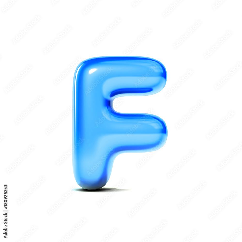 glossy letter F bubble font isolated on white background. 3D Rendering glossy letter F bubble font isolated on white background. 3D Rendering