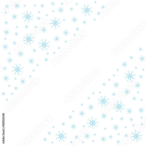 Festive frame with snowflakes on a white background. For posters  postcards  greeting for Christmas  new year.