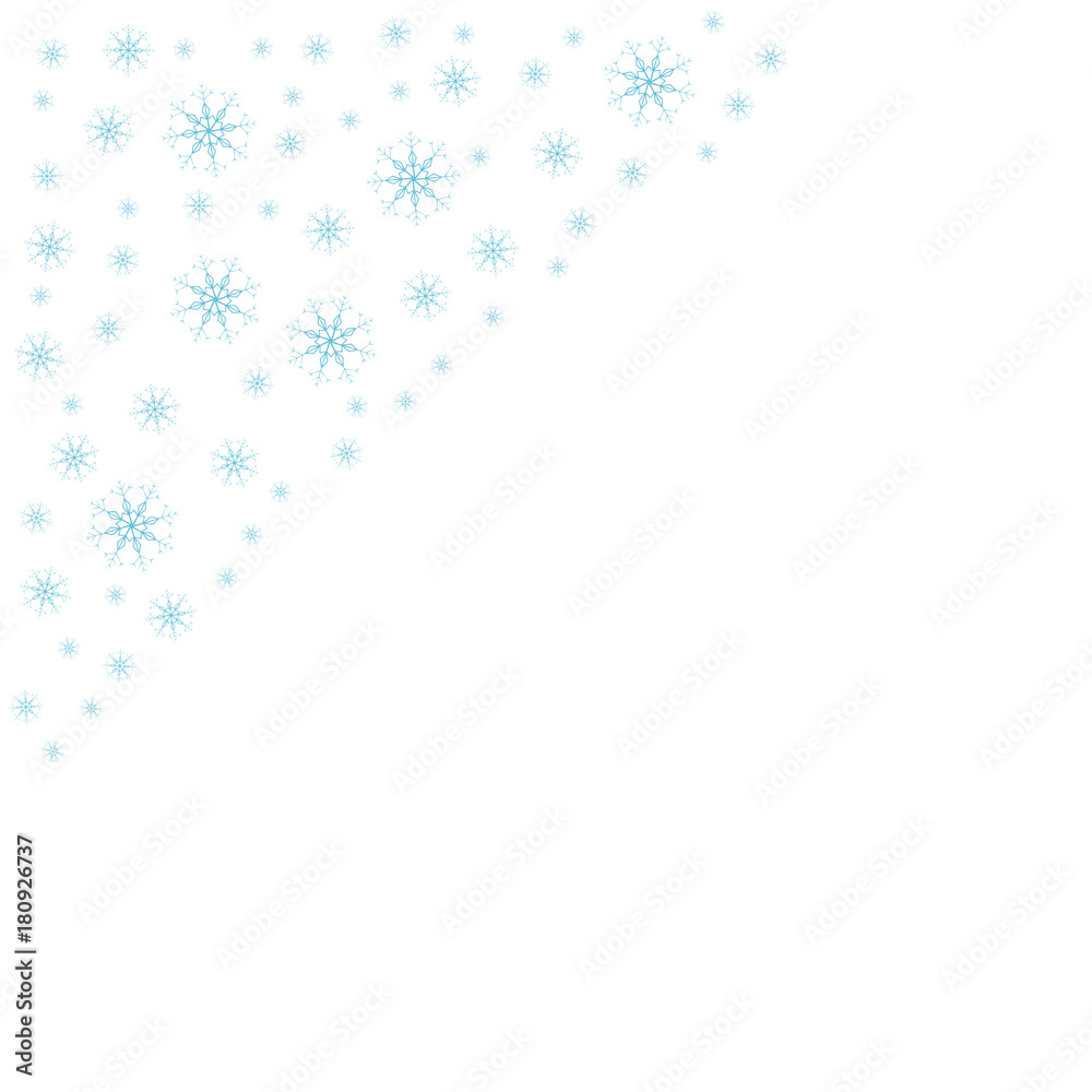 Festive frame with snowflakes on a white background. For posters, postcards, greeting for Christmas, new year.