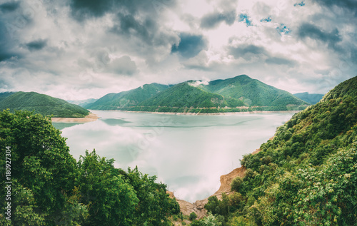 Zhinvali Reservoir In Georgia, On River Aragvi. It Has One Of The Largest Hydroelectric Power Stations In Georgia. photo