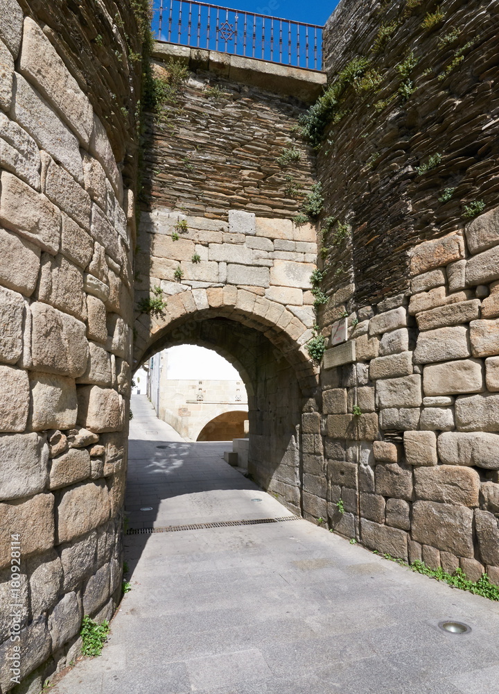 Gate in The Roman wall of Lugo (Galicia, Spain)