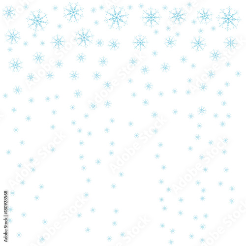Festive decorative frame made of snowflakes on a white background. For posters  postcards  greeting for Christmas  new year.