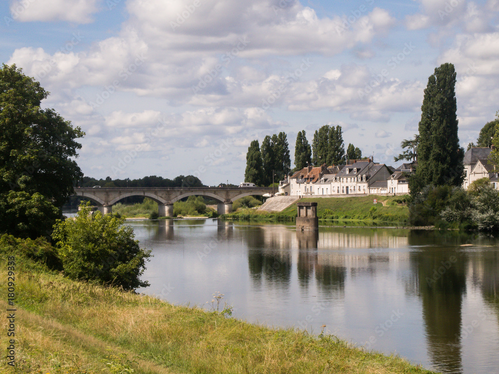 River of Loir nearby Amboise in France River of Loir nearby Amboise in France