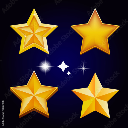 Set of gold stars